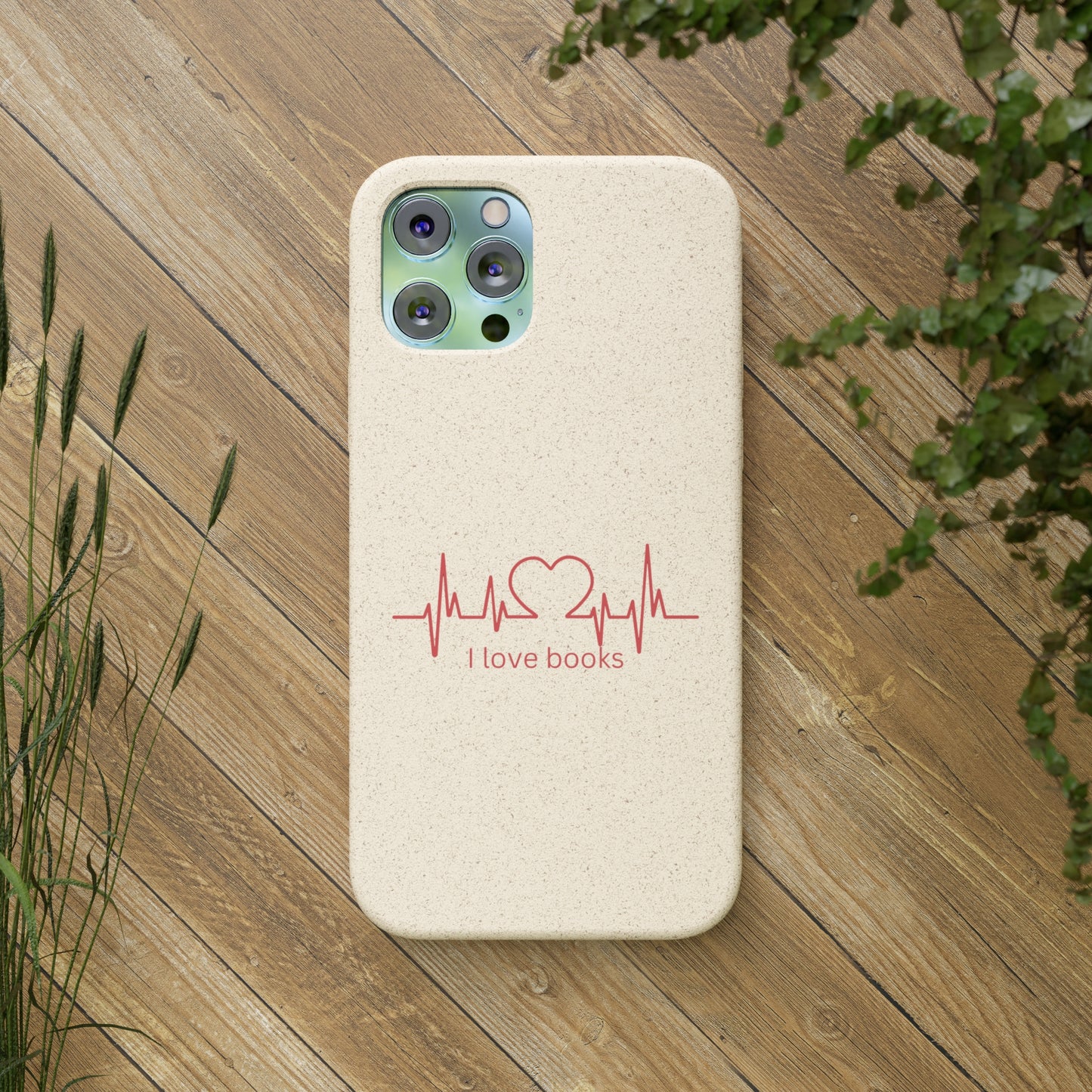I Love Books Biodegradable Phone Case | Eco-Friendly & Wireless Charging Compatible