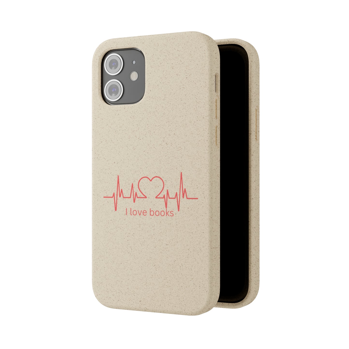 I Love Books Biodegradable Phone Case | Eco-Friendly & Wireless Charging Compatible