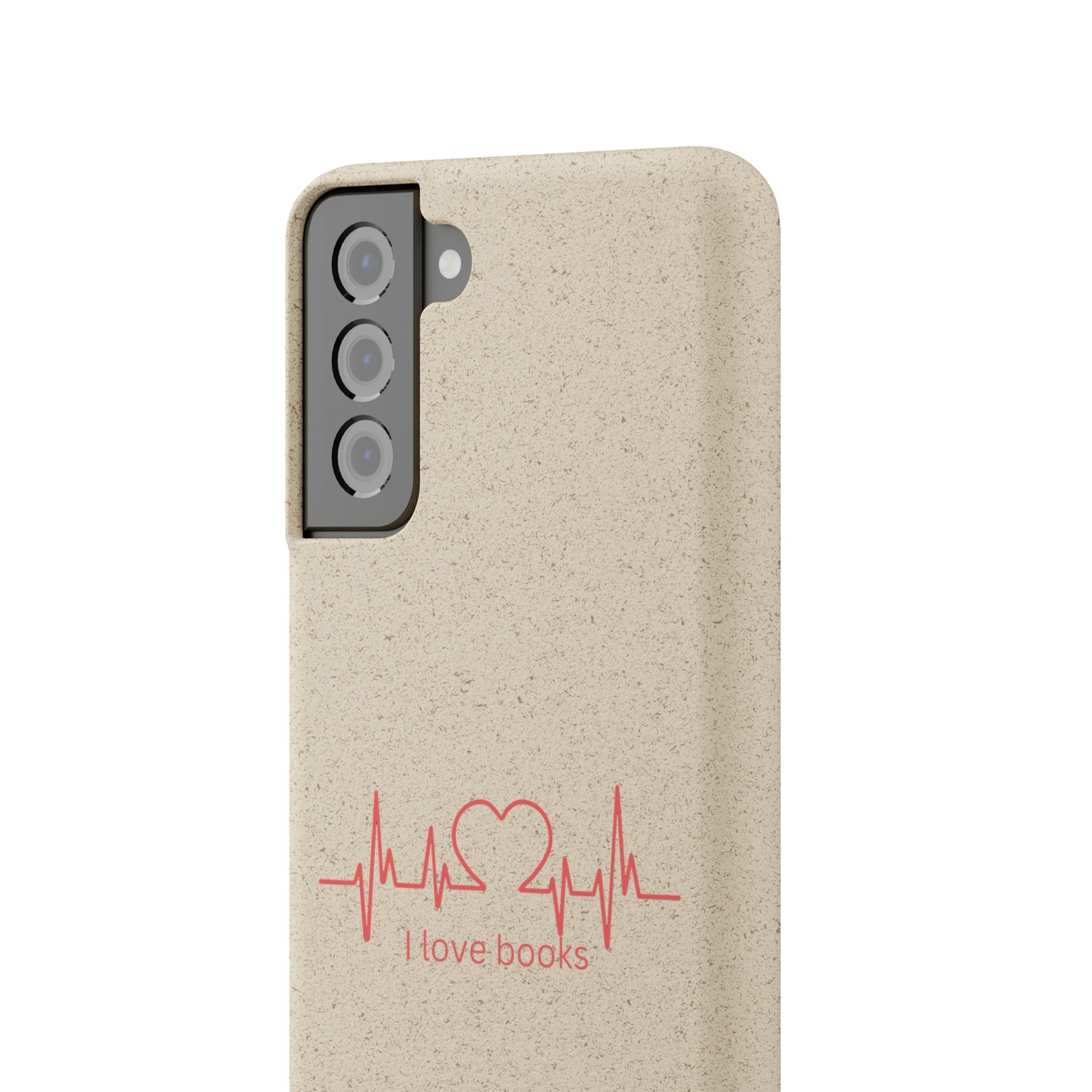 I Love Books Biodegradable Phone Case | Eco-Friendly & Wireless Charging Compatible