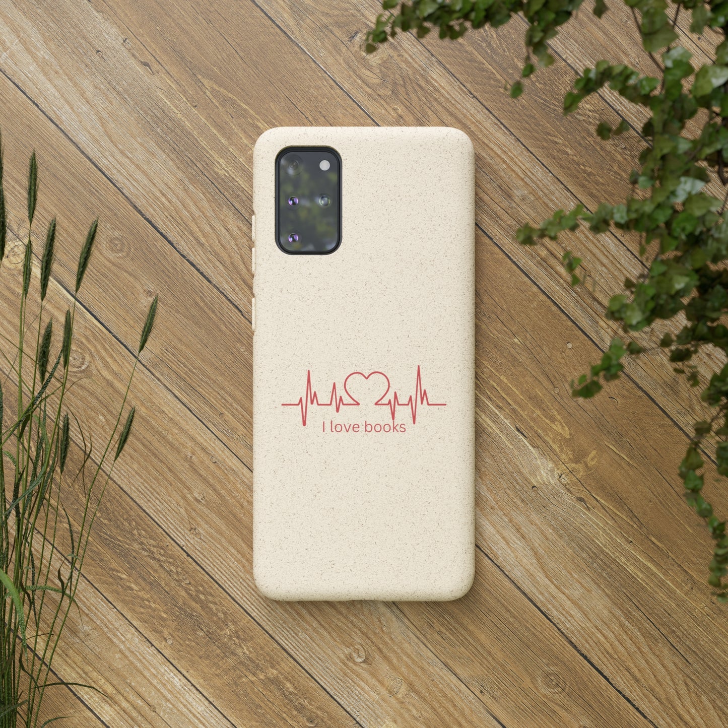 I Love Books Biodegradable Phone Case | Eco-Friendly & Wireless Charging Compatible