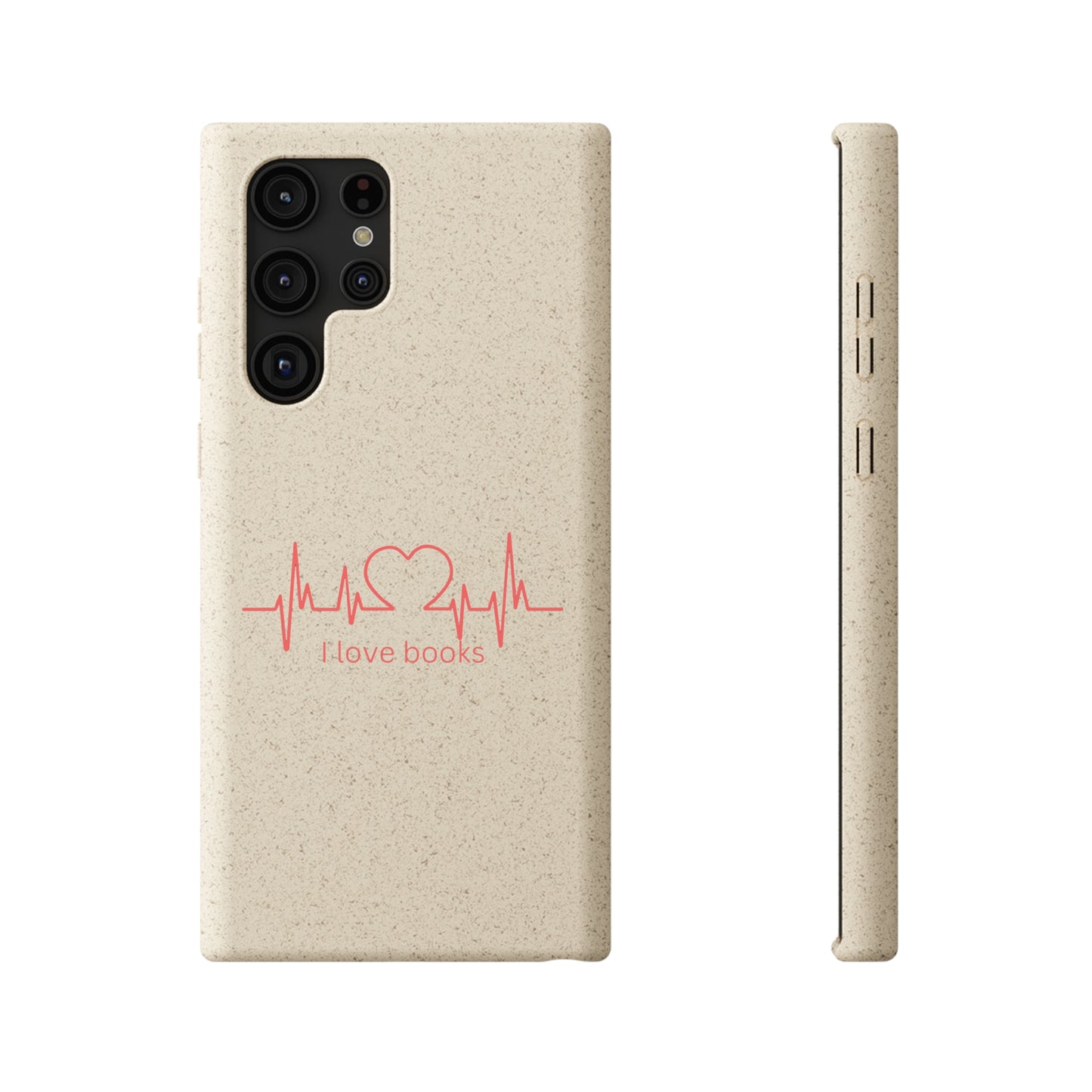 I Love Books Biodegradable Phone Case | Eco-Friendly & Wireless Charging Compatible