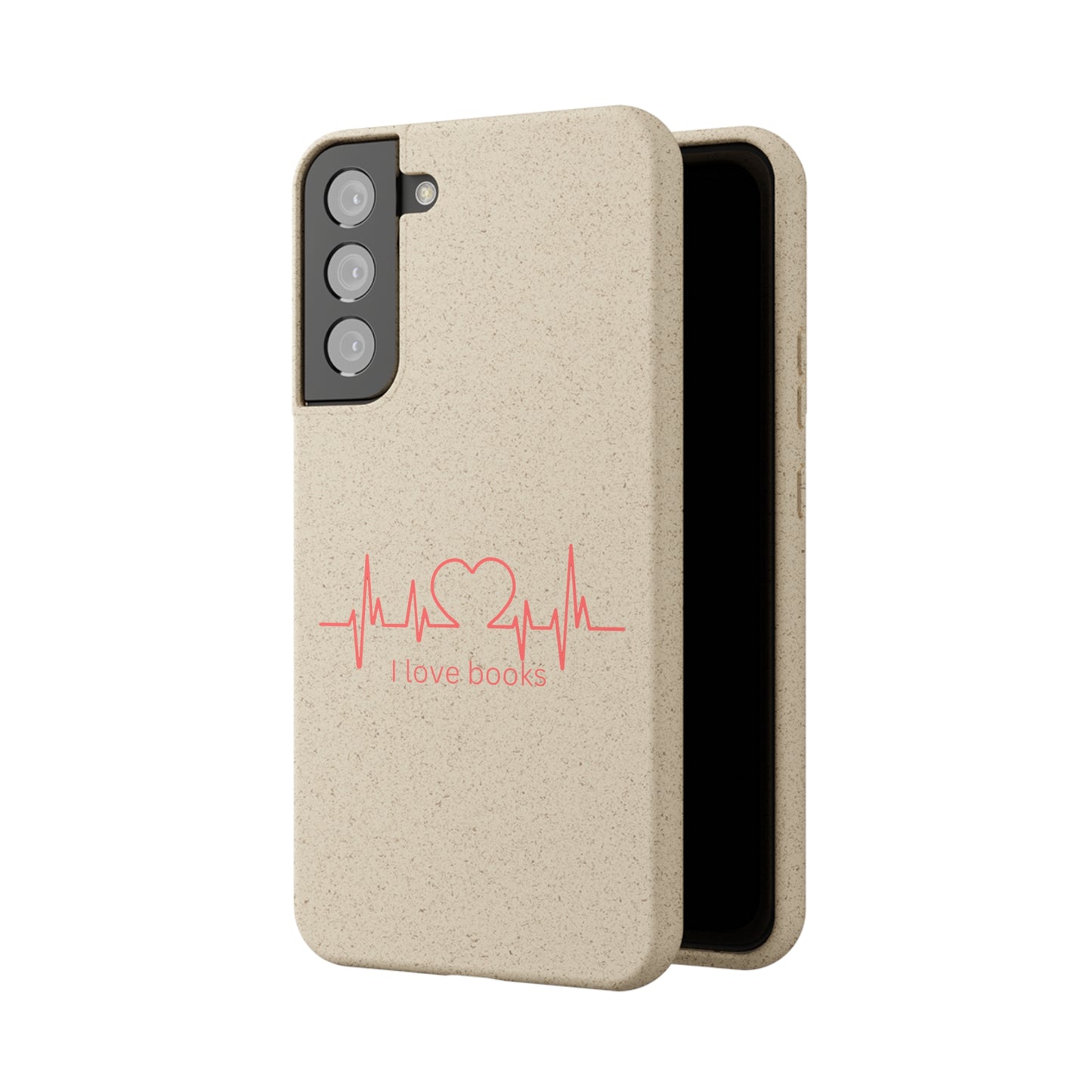 I Love Books Biodegradable Phone Case | Eco-Friendly & Wireless Charging Compatible