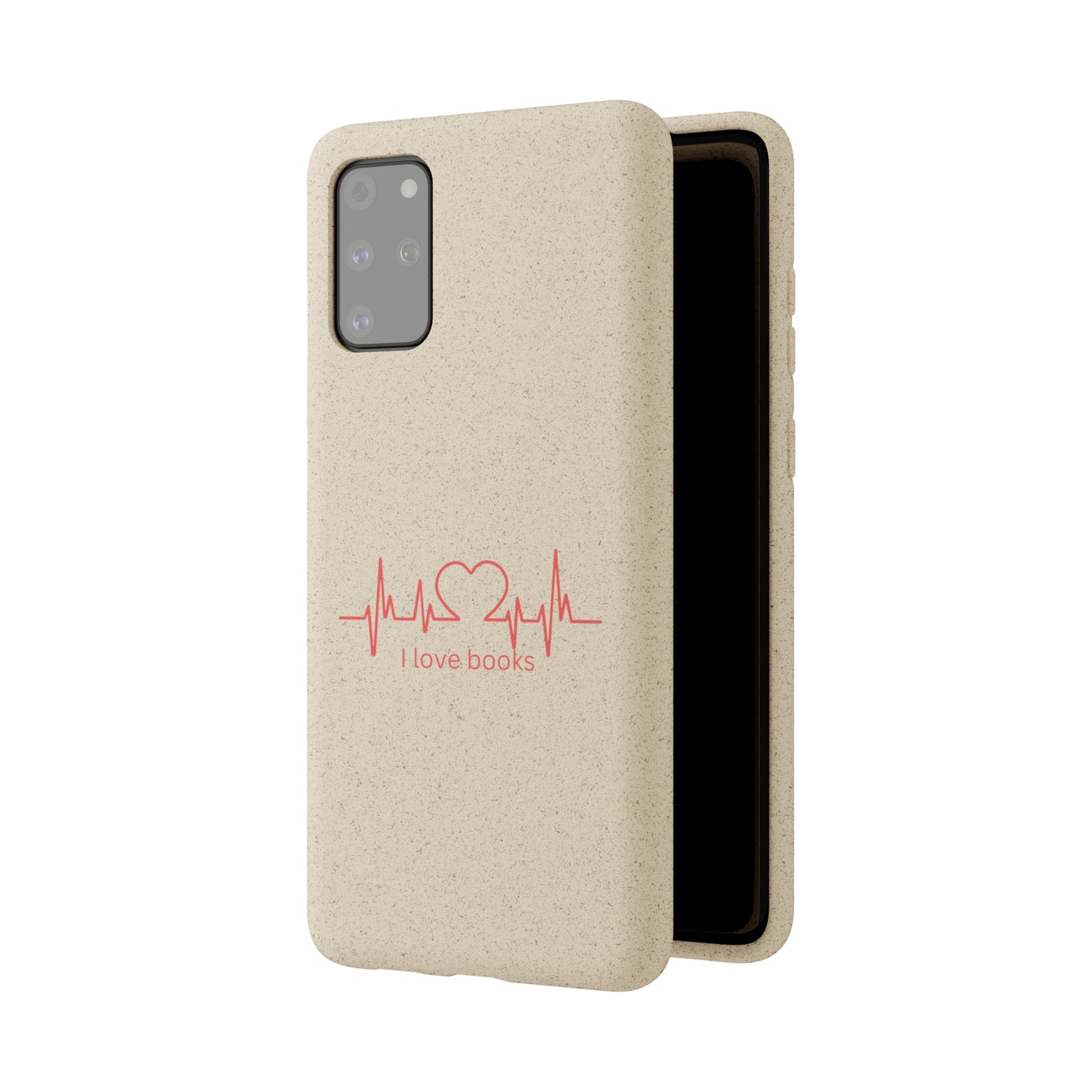 I Love Books Biodegradable Phone Case | Eco-Friendly & Wireless Charging Compatible