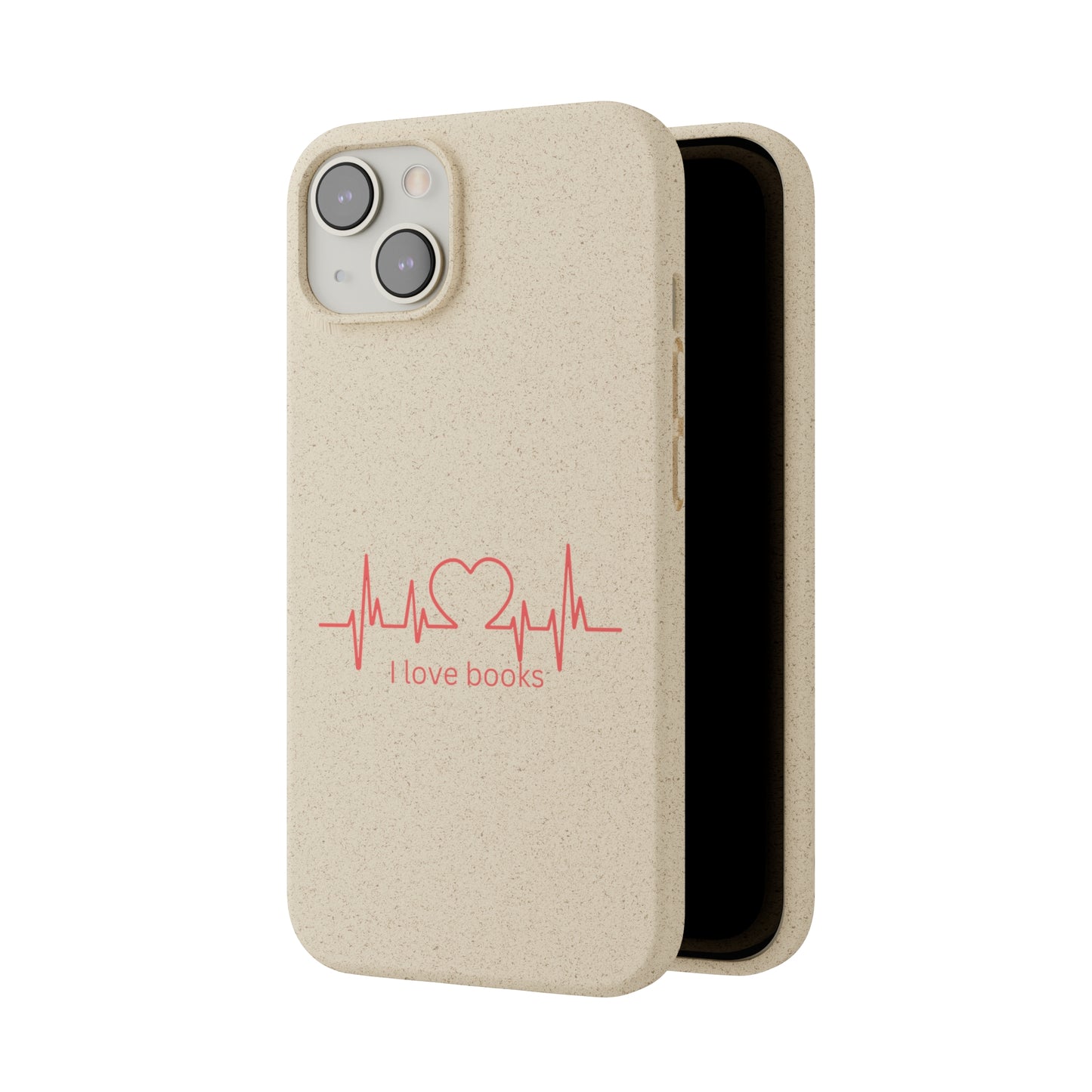 I Love Books Biodegradable Phone Case | Eco-Friendly & Wireless Charging Compatible