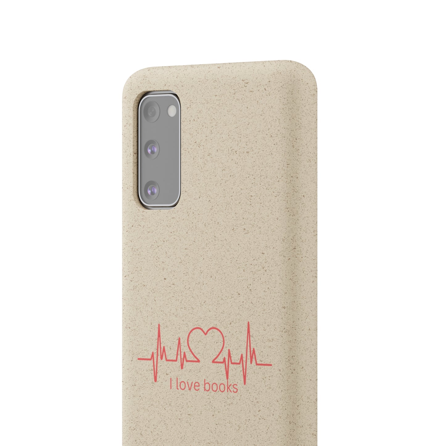 I Love Books Biodegradable Phone Case | Eco-Friendly & Wireless Charging Compatible