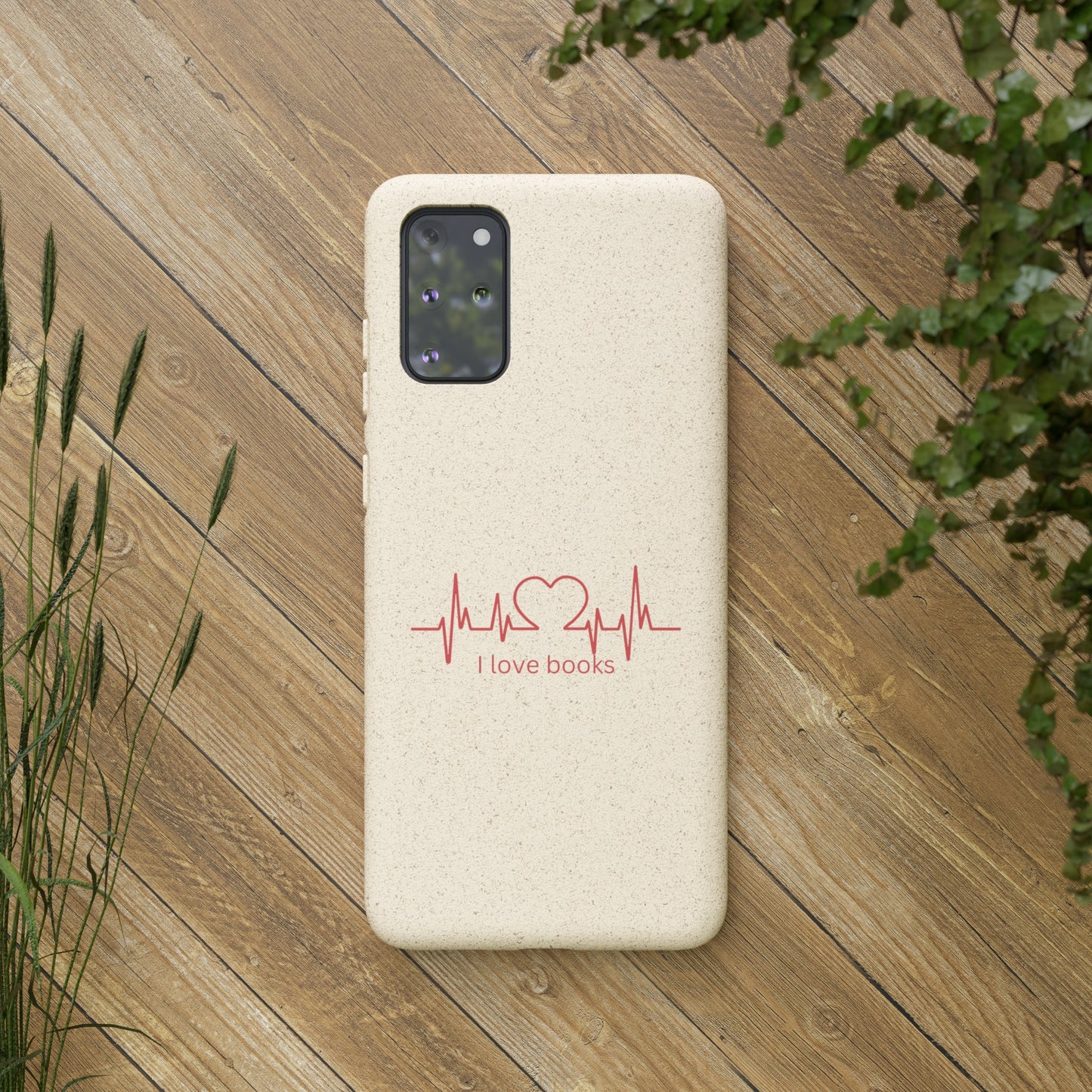 I Love Books Biodegradable Phone Case | Eco-Friendly & Wireless Charging Compatible