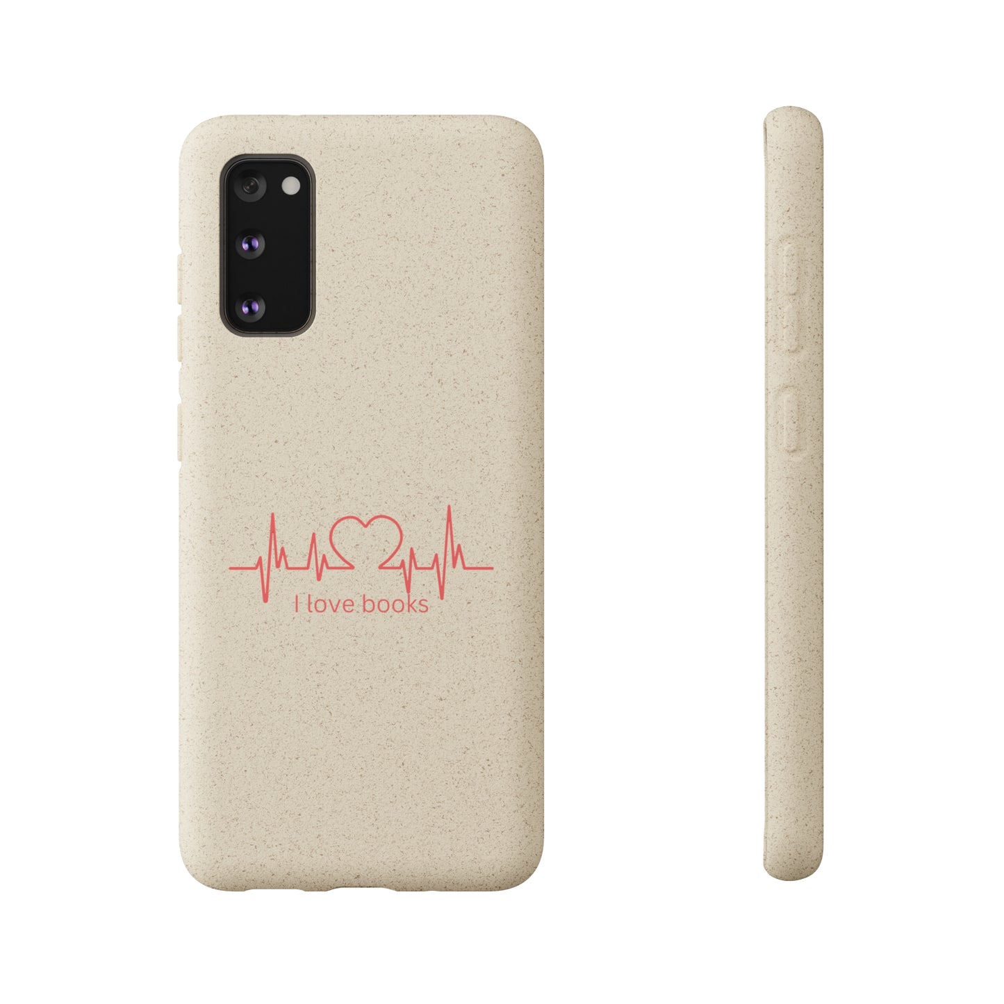 I Love Books Biodegradable Phone Case | Eco-Friendly & Wireless Charging Compatible