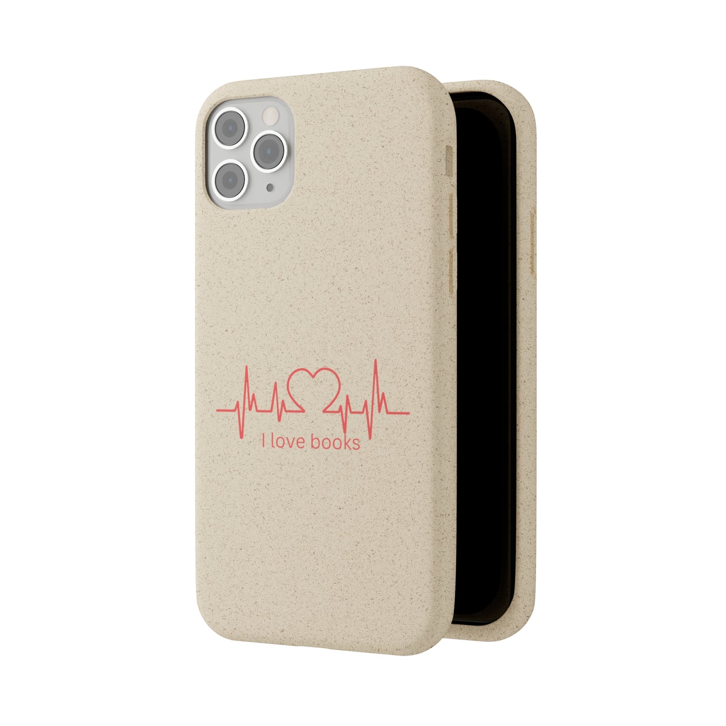 I Love Books Biodegradable Phone Case | Eco-Friendly & Wireless Charging Compatible