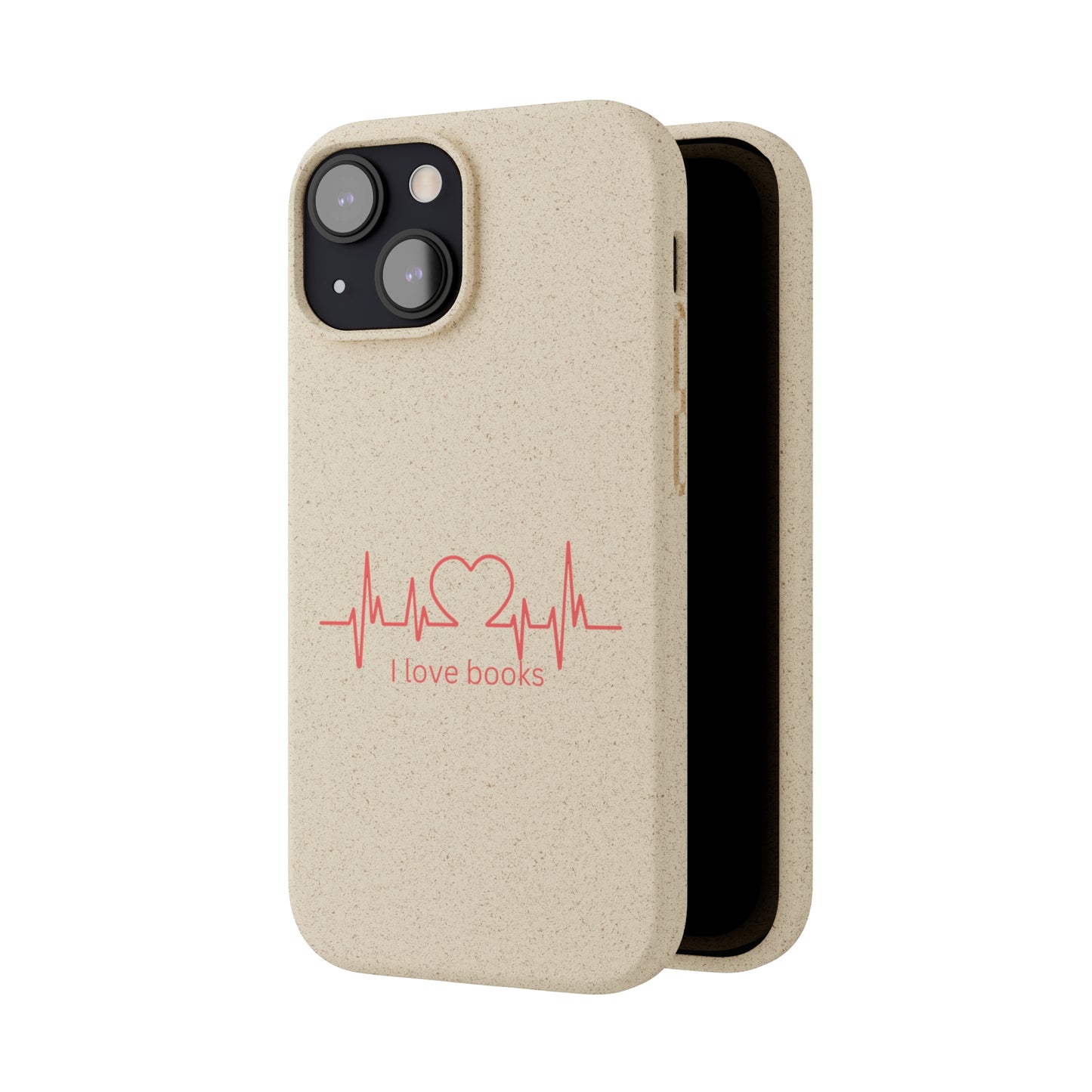 I Love Books Biodegradable Phone Case | Eco-Friendly & Wireless Charging Compatible