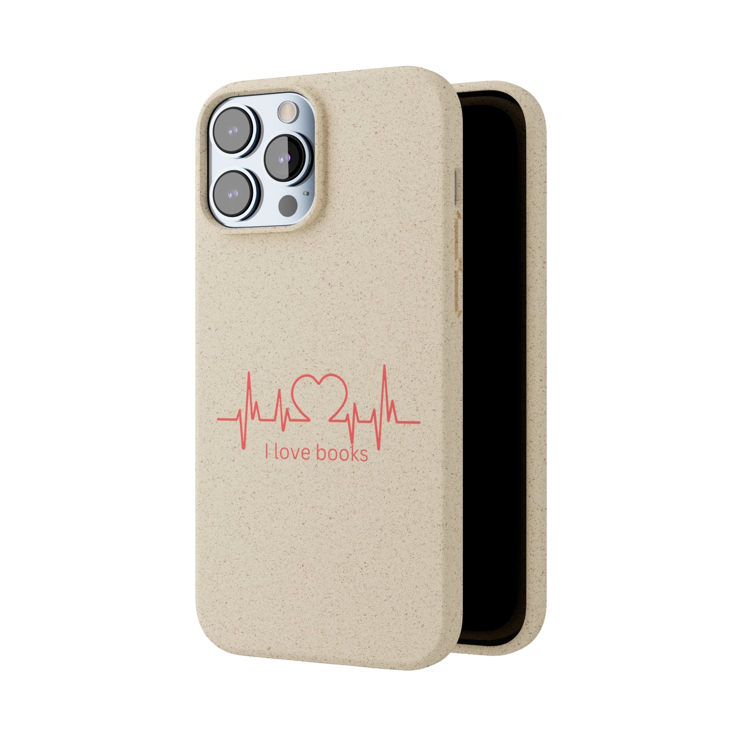 I Love Books Biodegradable Phone Case | Eco-Friendly & Wireless Charging Compatible