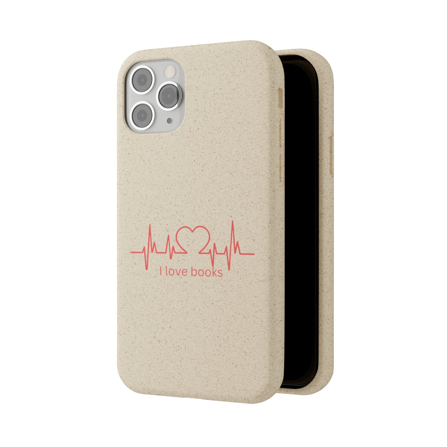 I Love Books Biodegradable Phone Case | Eco-Friendly & Wireless Charging Compatible