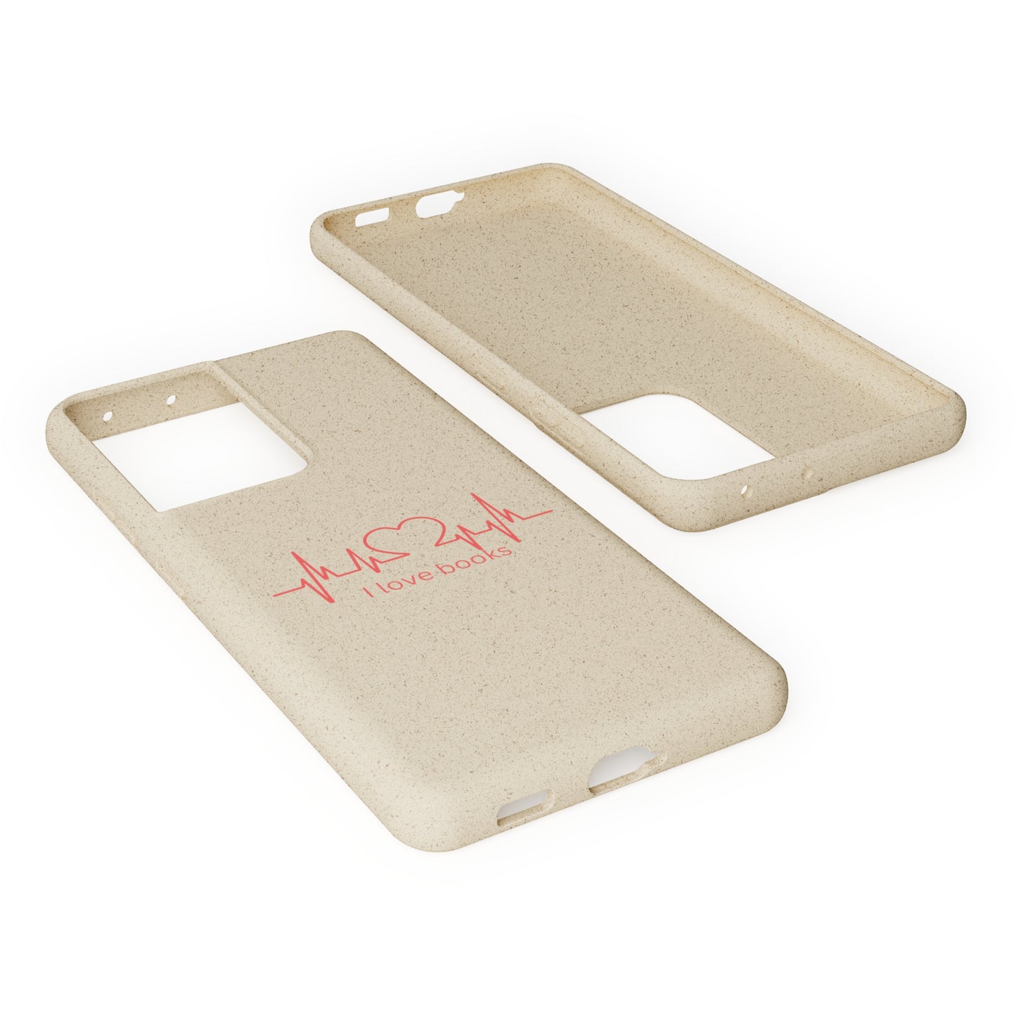 I Love Books Biodegradable Phone Case | Eco-Friendly & Wireless Charging Compatible