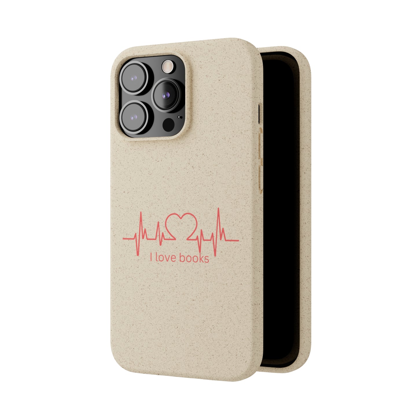 I Love Books Biodegradable Phone Case | Eco-Friendly & Wireless Charging Compatible