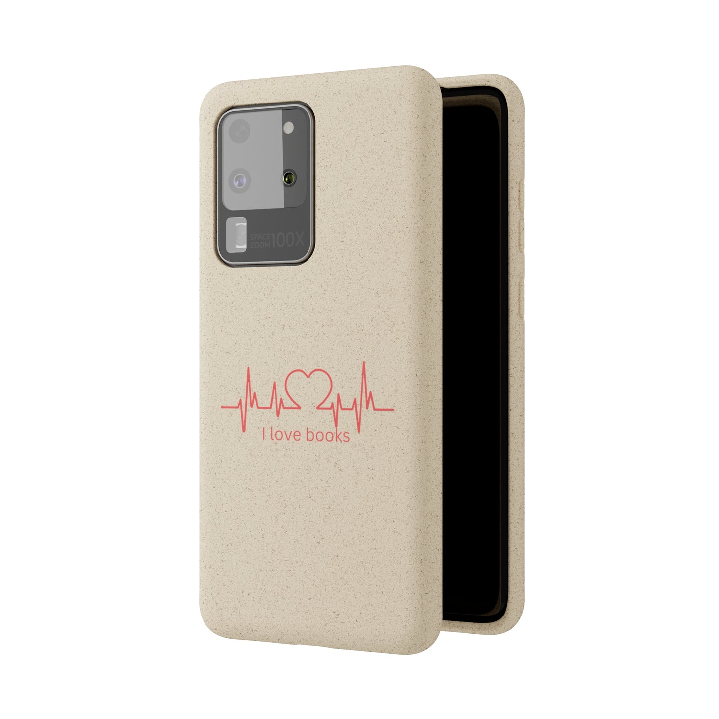 I Love Books Biodegradable Phone Case | Eco-Friendly & Wireless Charging Compatible