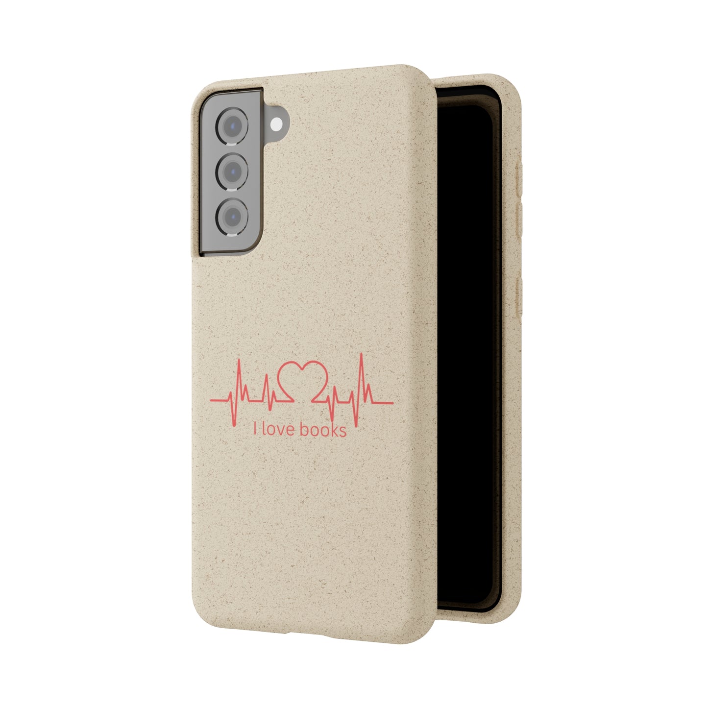 I Love Books Biodegradable Phone Case | Eco-Friendly & Wireless Charging Compatible