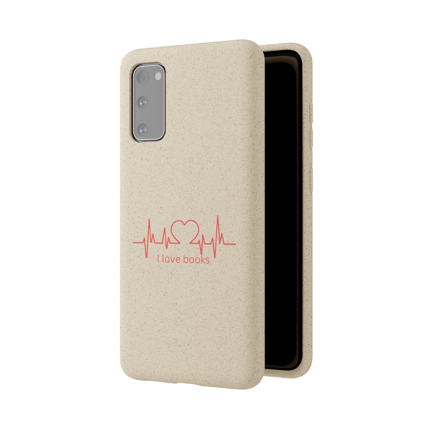 I Love Books Biodegradable Phone Case | Eco-Friendly & Wireless Charging Compatible