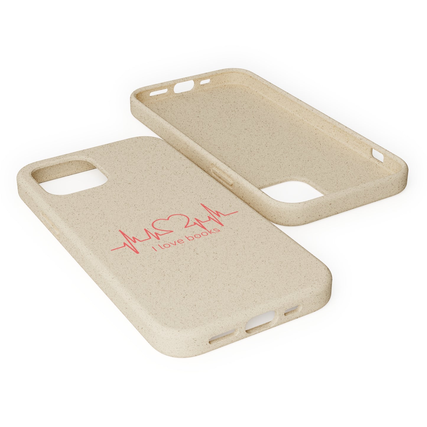 I Love Books Biodegradable Phone Case | Eco-Friendly & Wireless Charging Compatible