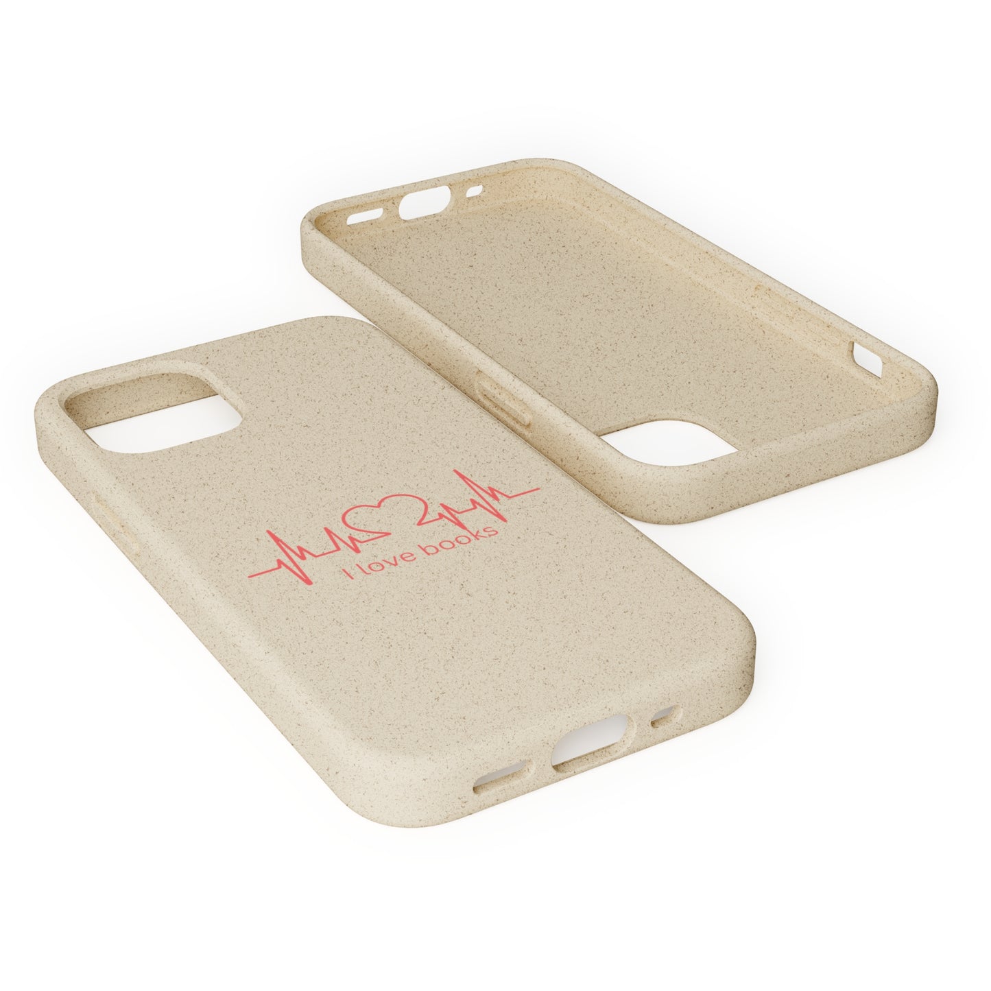 I Love Books Biodegradable Phone Case | Eco-Friendly & Wireless Charging Compatible