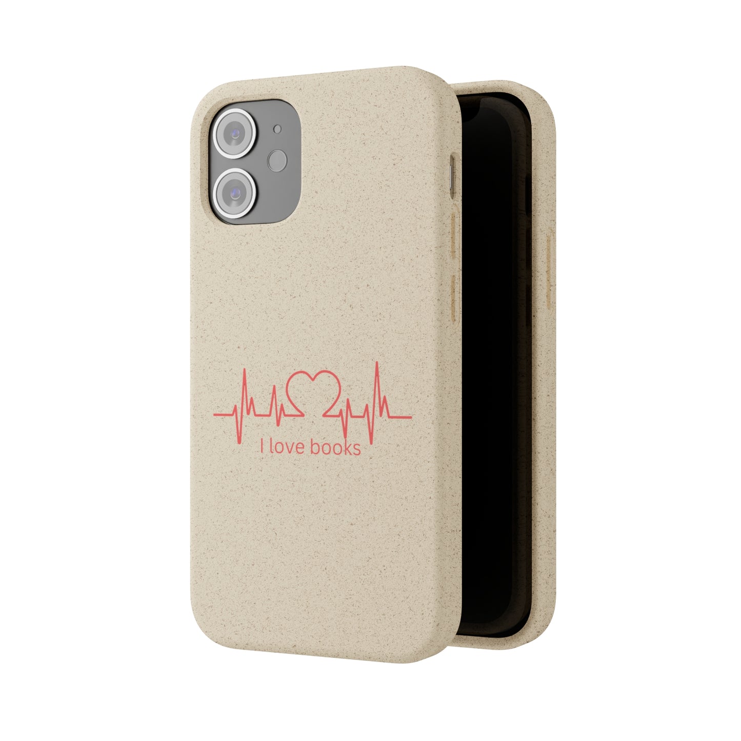 I Love Books Biodegradable Phone Case | Eco-Friendly & Wireless Charging Compatible