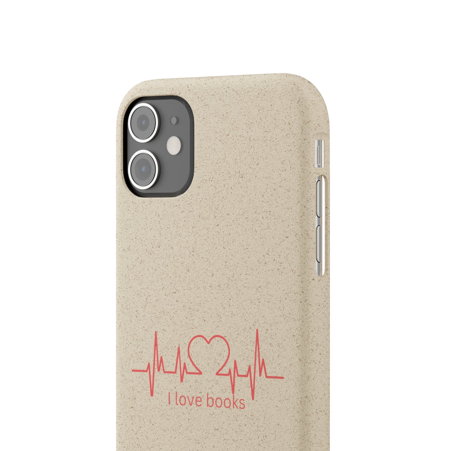 I Love Books Biodegradable Phone Case | Eco-Friendly & Wireless Charging Compatible