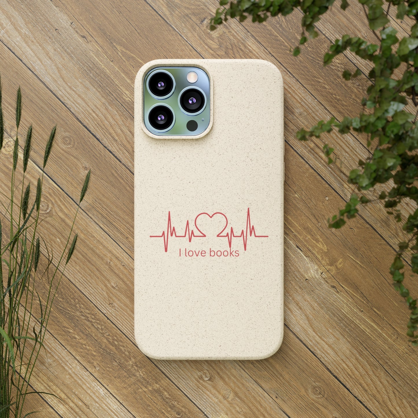 I Love Books Biodegradable Phone Case | Eco-Friendly & Wireless Charging Compatible