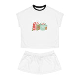 Books and Hot Cocoa | Women's Short Pajama Set | Cozy Comfort for Book Lovers