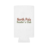 North Pole Reader's Club | Insulated Can Coolers | Festive Drinkware for Book Lovers