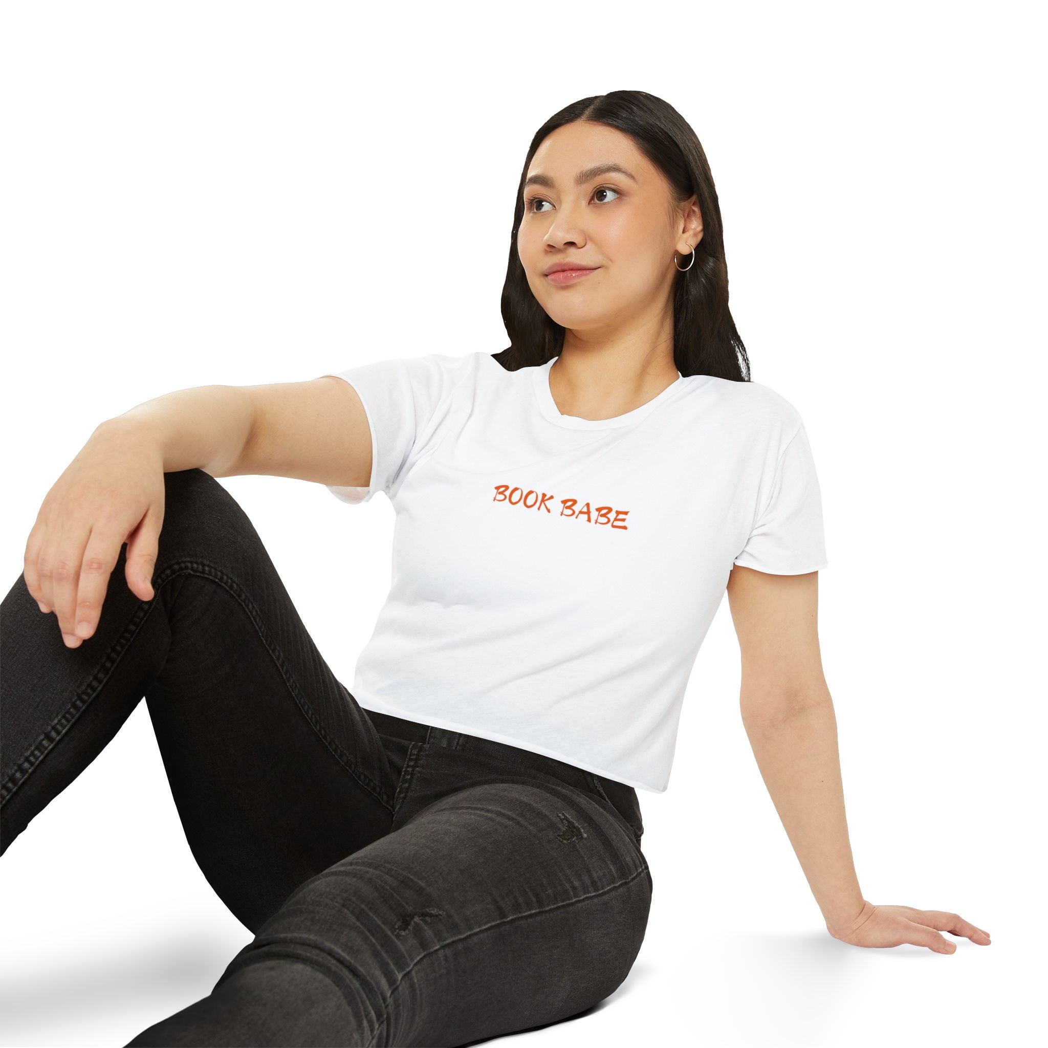 Book Babe Orange - Cropped Tee - Bookish Loving