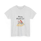 Merry Christmas with Bookish Christmas Tree Tee | Holiday Edition for Book Lovers | Unisex Cotton T-Shirt