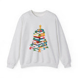 Bookish Christmas Tree Crewneck | Cozy Unisex Fit | Festive Holiday Design | Perfect for Book Lovers | Ethically Made