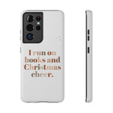 I Run on Books and Christmas Cheer | Custom Impact Resistant iPhone Case | Holiday Design | Durable and Slim Fit | Fits Multiple iPhone Models