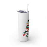 Bookish Christmas Tree Skinny Tumbler | 20oz | Double-Wall Insulation | Holiday Book Lover Design