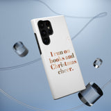 I Run on Books and Christmas Cheer | Custom Impact Resistant iPhone Case | Holiday Design | Durable and Slim Fit | Fits Multiple iPhone Models