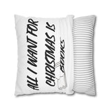 All I Want for Christmas is Books Pillowcase | Double-Sided Print | Festive Book Lover Design | 100% Polyester Cover