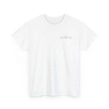 Open Book Heart T-Shirt | Literary Love Design | Book Lover Gift | Unisex Cotton Tee