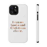 I Run on Books and Christmas Cheer | Custom Impact Resistant iPhone Case | Holiday Design | Durable and Slim Fit | Fits Multiple iPhone Models