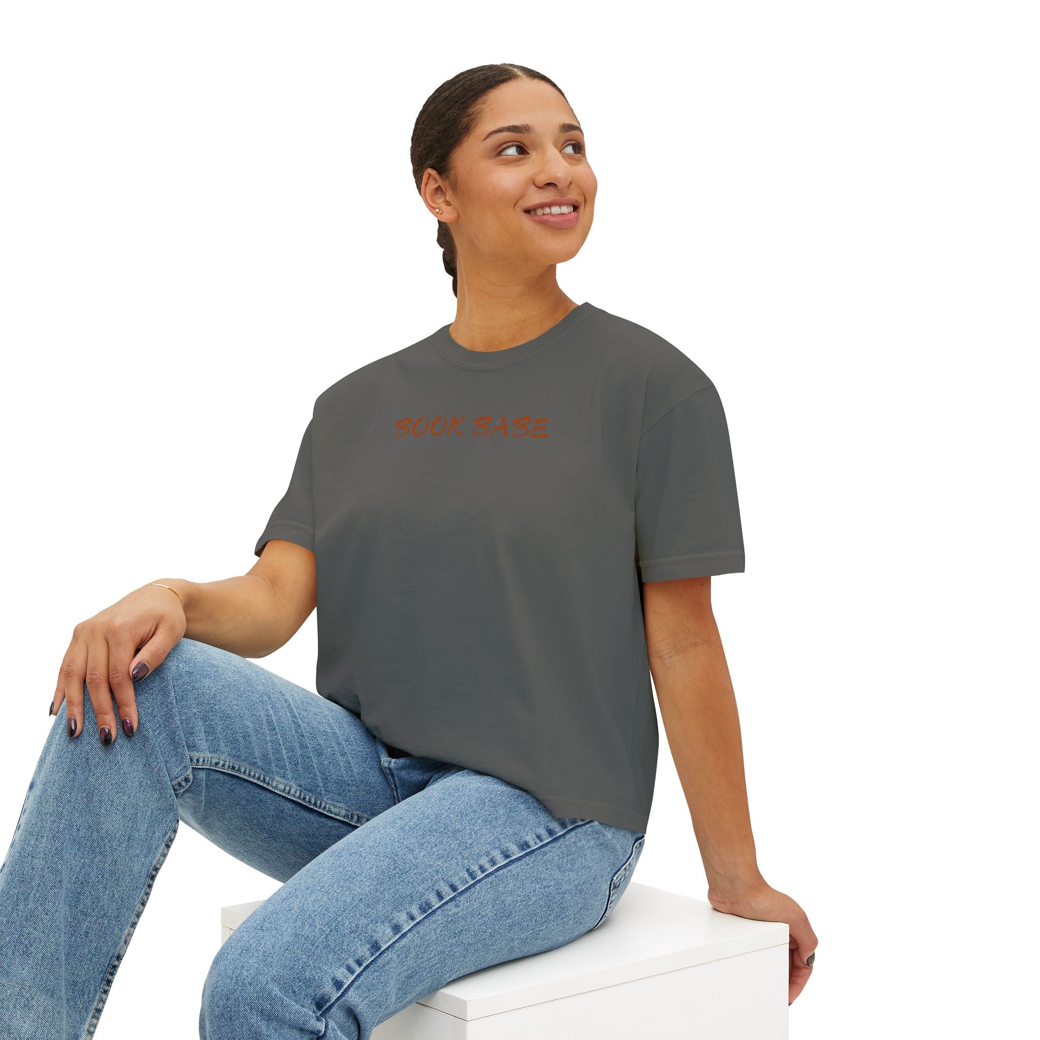 Book Babe Brown - Women's Boxy Tee - Bookish Loving