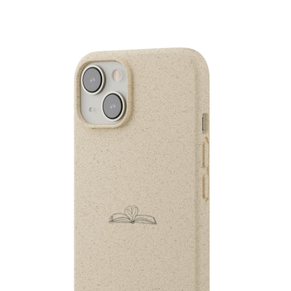 Open Book with Heart Biodegradable Phone Case | Eco-Friendly & Wireless Charging