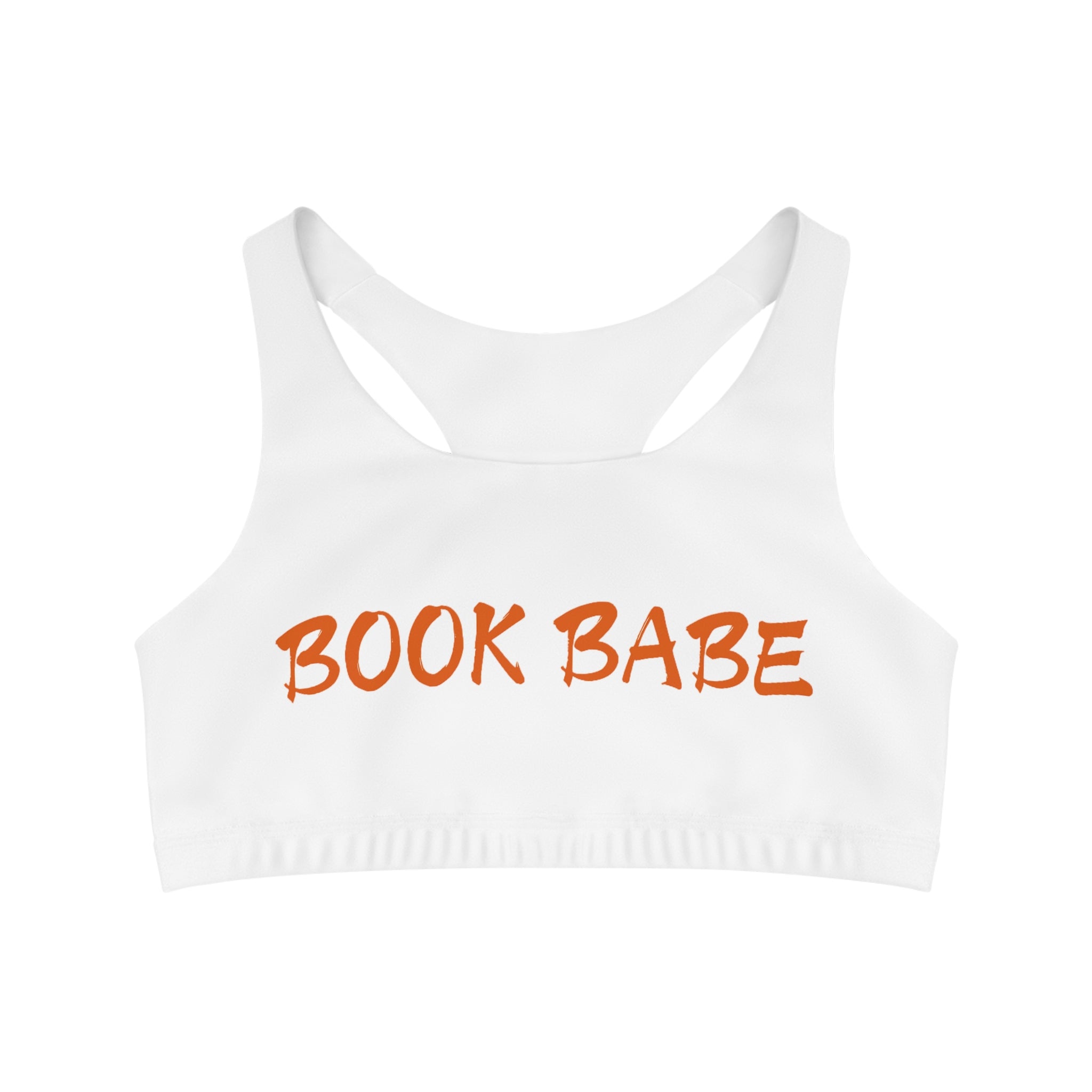 Book Babe Orange - Seamless Sports Bra - Bookish Loving