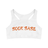 Book Babe Orange - Seamless Sports Bra - Bookish Loving