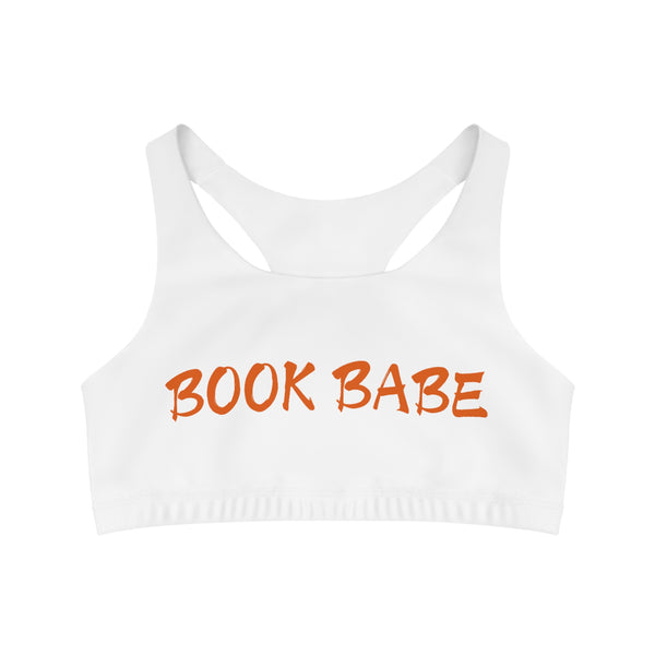 Book Babe Orange - Seamless Sports Bra - Bookish Loving