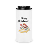 Merry Christmas with Bookish Christmas Tree | Insulated Can Coolers | Festive Drink Accessory