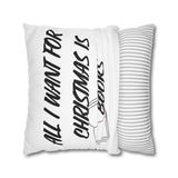 All I Want for Christmas is Books Pillowcase | Double-Sided Print | Festive Book Lover Design | 100% Polyester Cover