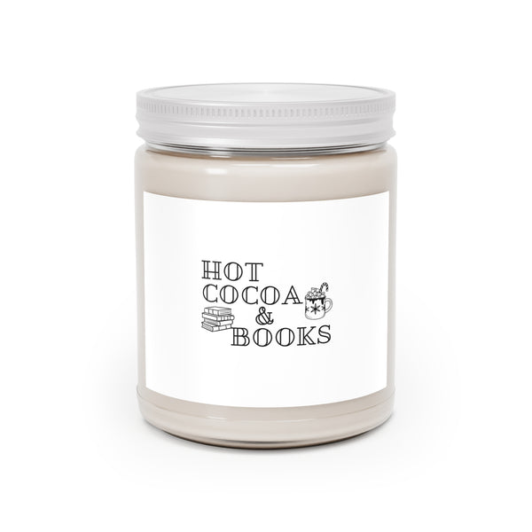 Hot Cocoa and Books | 9oz Soy Wax Candle | Cozy Holiday Scents | Clear Glass Jar | Perfect for Book Lovers