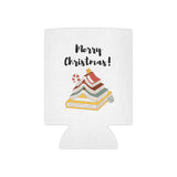 Merry Christmas with Bookish Christmas Tree | Insulated Can Coolers | Festive Drink Accessory