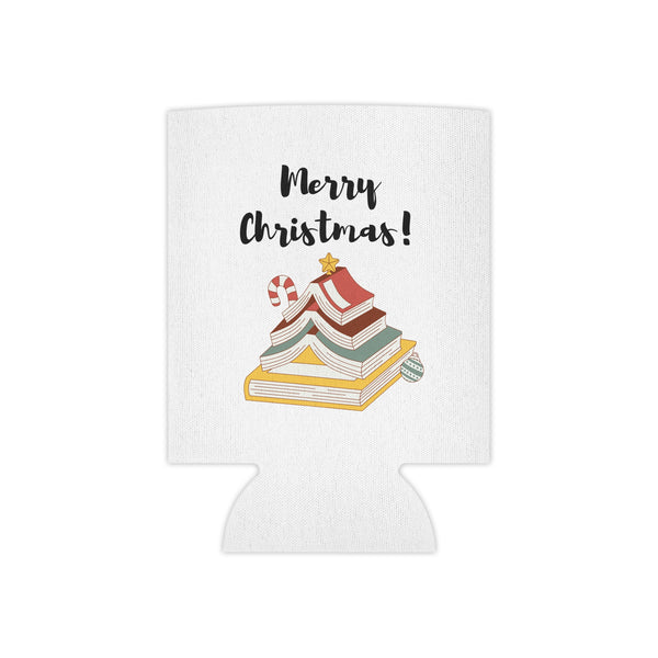 Merry Christmas with Bookish Christmas Tree | Insulated Can Coolers | Festive Drink Accessory