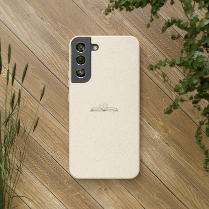 Open Book with Heart Biodegradable Phone Case | Eco-Friendly & Wireless Charging