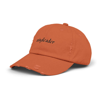 Wingleader Distressed Hat | Fourth Wing Book-Inspired Cap | Adjustable Cotton Twill Hat for Fantasy Book Lovers