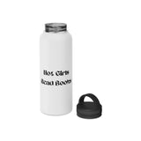 Hot Girls Read Books - Stainless Steel Water Bottle, Handle Lid - Bookish Loving