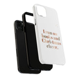 "I Love Books and Christmas Cheer" iPhone Case | Tough Dual-Layer Protection | Wireless Charging Compatible | Durable & Impact-Resistant | Holiday & Book Lover Theme